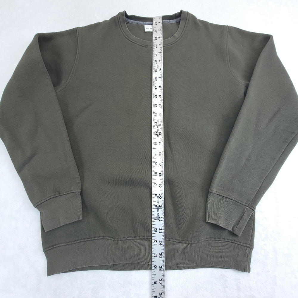 Lacoste Mens Green Medium Cotton Blend Crewneck Sweater *Missing Size Tag* - Picture 3 of 4
